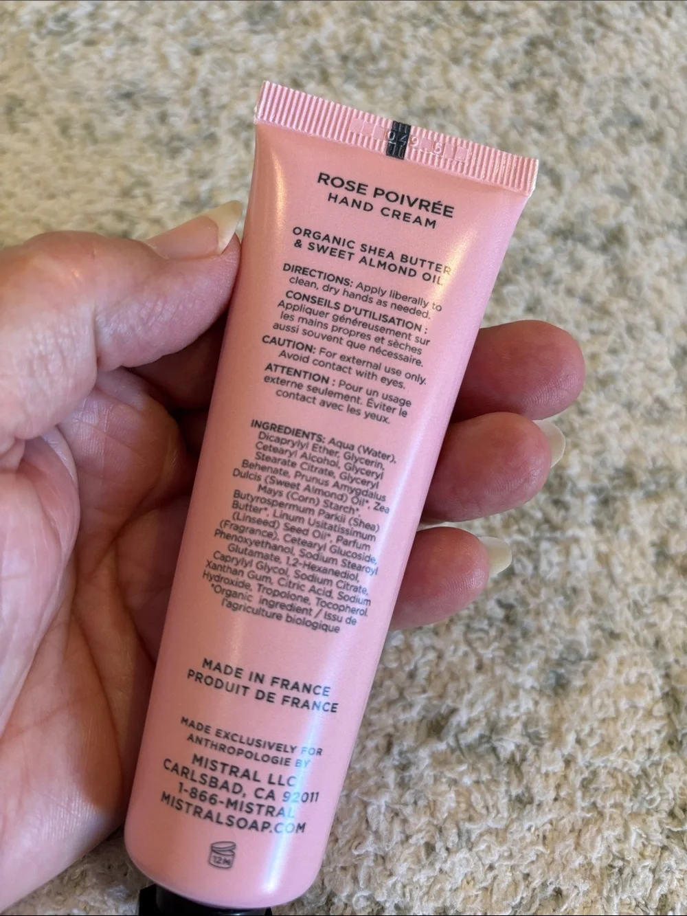 Mistral Rose Poivrée Scented Luxury Hand Cream France NWT 2oz.